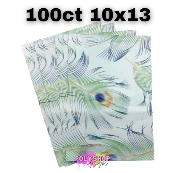 100 Peacock Poly Mailers 10x13 - Picture 1 of 1